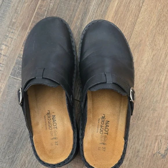 Naot Black Leather Mules - Picture 6 of 7